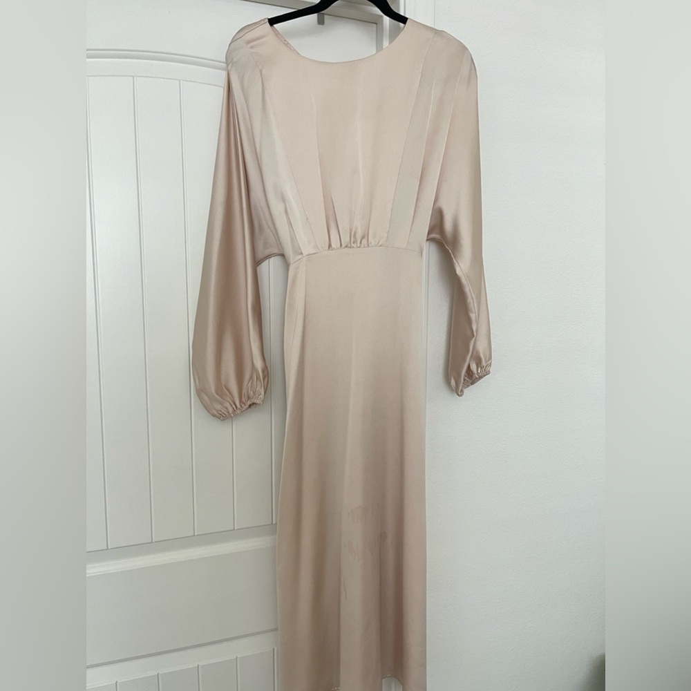 Beige Silk Dress